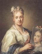 Rosalba carriera Self-portrait with a Portrait of Her Sister oil painting